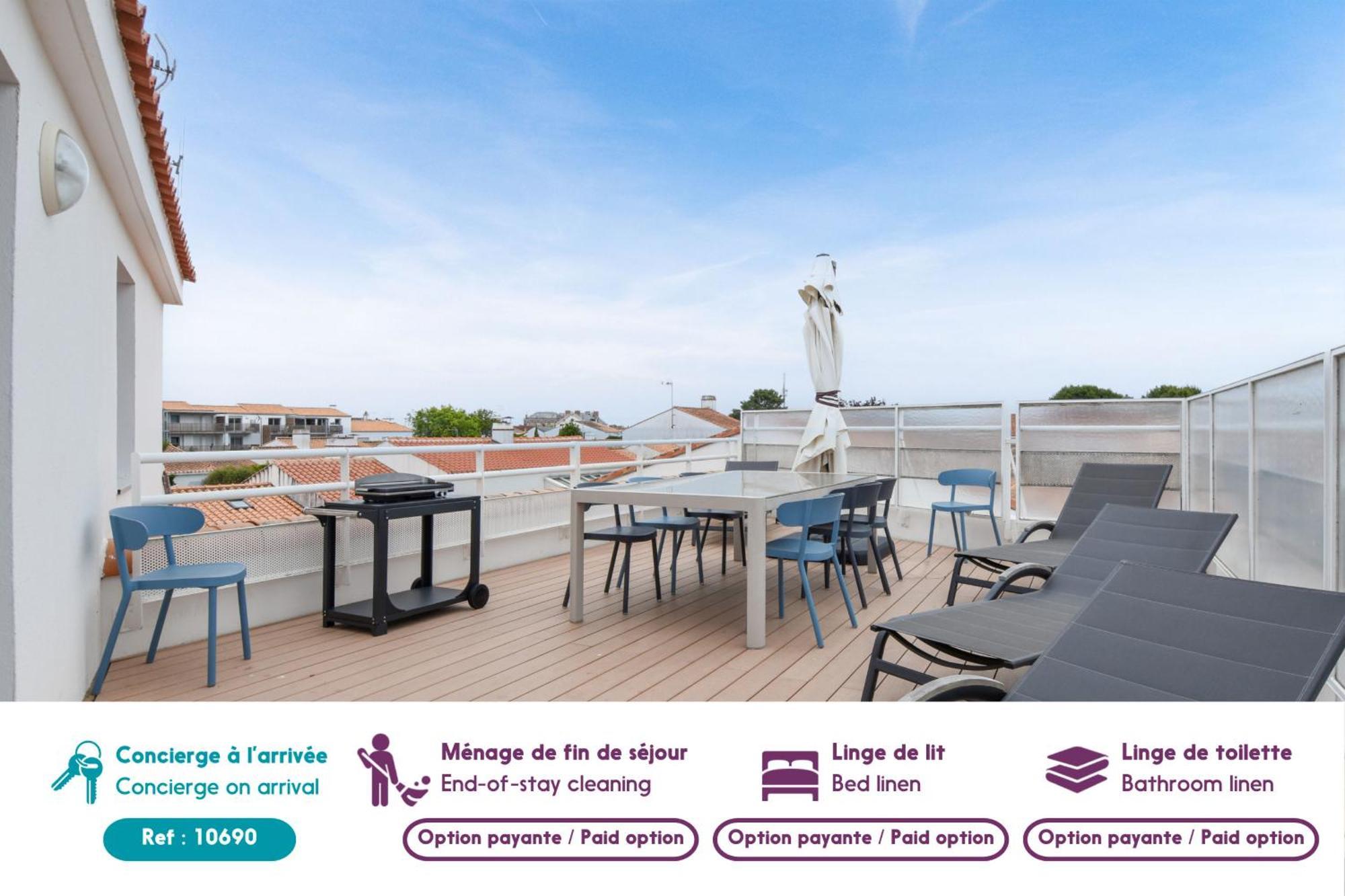 Appart Pour 8 Au Coeur De Noirmoutier - Terrasse Экстерьер фото